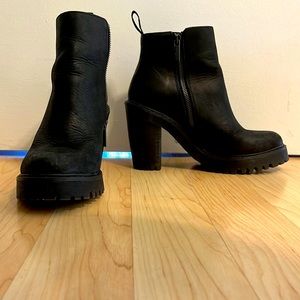 Doc Martens heeled black bootie